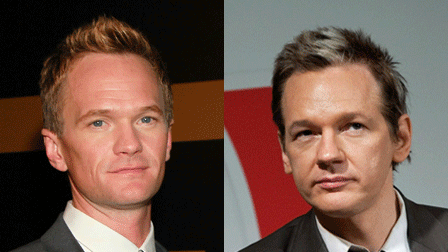 Neil Patrick Harris and Julian Assange
