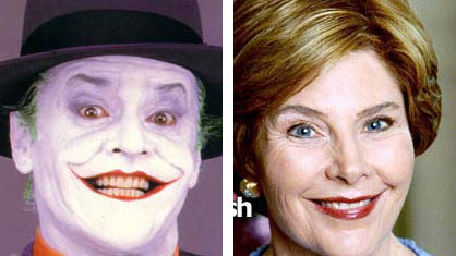 The Joker and Laura Bush